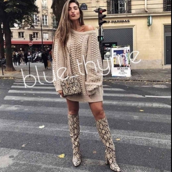 🔥Zara SNAKESKIN Heeled Boots - Picture 7 of 10